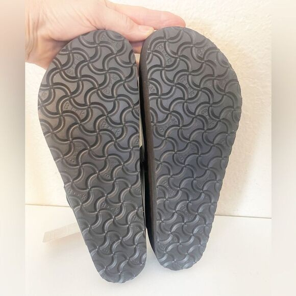 Birkenstock Papillio Gizeh Flex Black Leather Platform Sandals Size 9 NWT - Picture 11 of 16